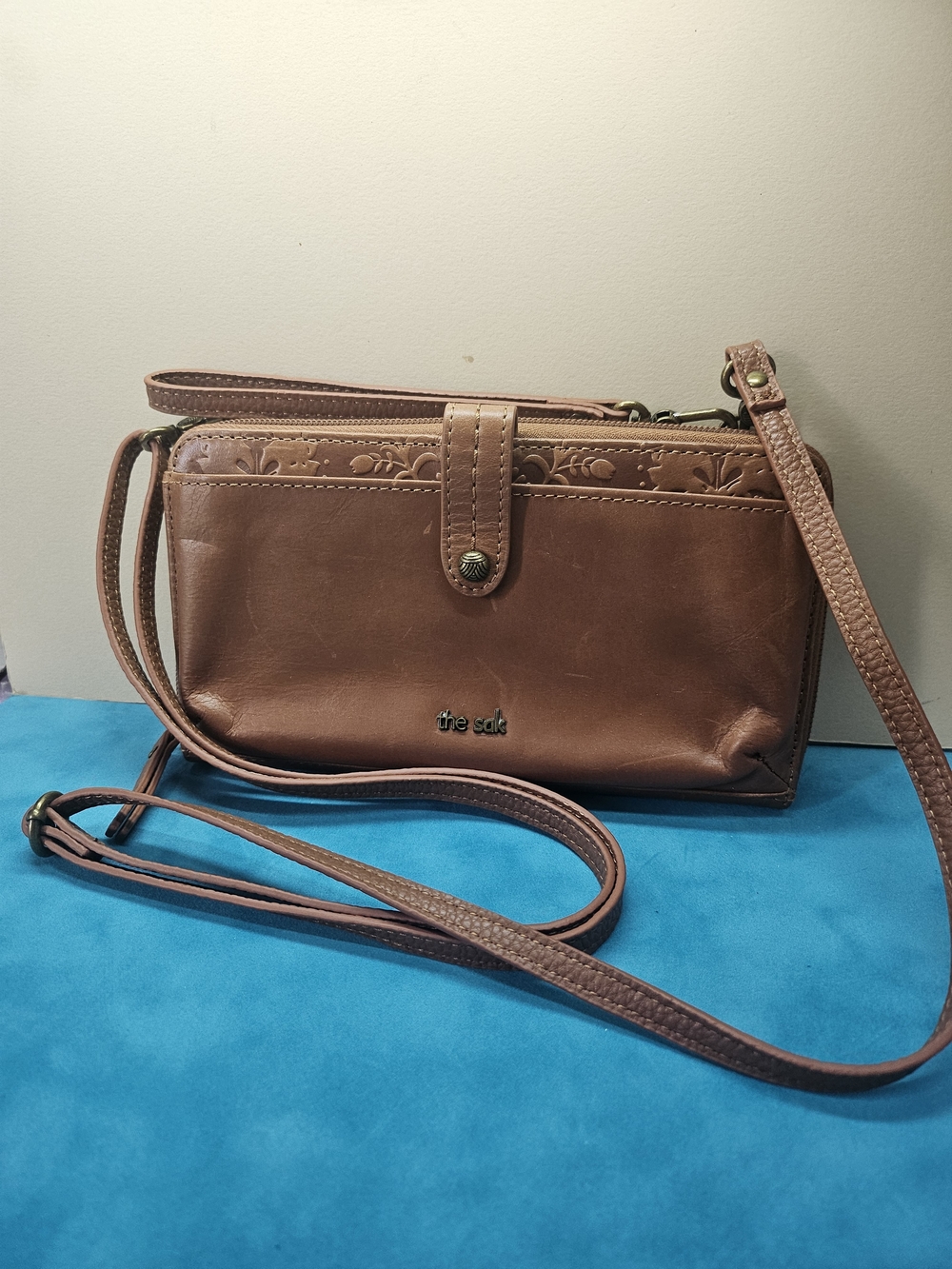 The Sak Brown Leather Crossbody Wallet